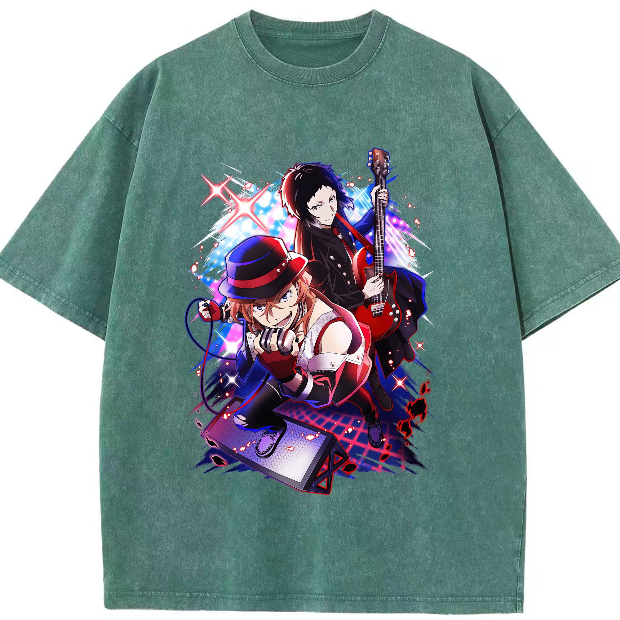 （画像用） 文豪ストレイドッグス Bungo Stray Dogs 綿100% ヴィンテージ風 半袖Tシャツ（フロントプリント）